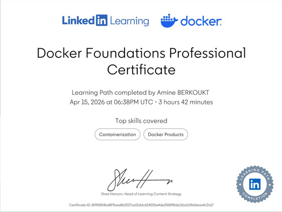 Docker Foundations Professional Certificate (Décembre 2025)